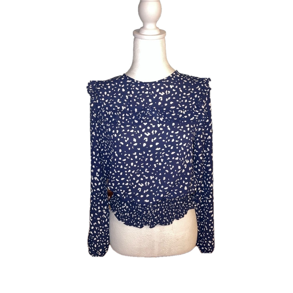 New With Tags Moa Moa Small Blue & White Preppy Blouse *make offers*